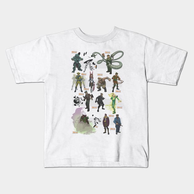 Villains IV Kids T-Shirt by DCMiller01